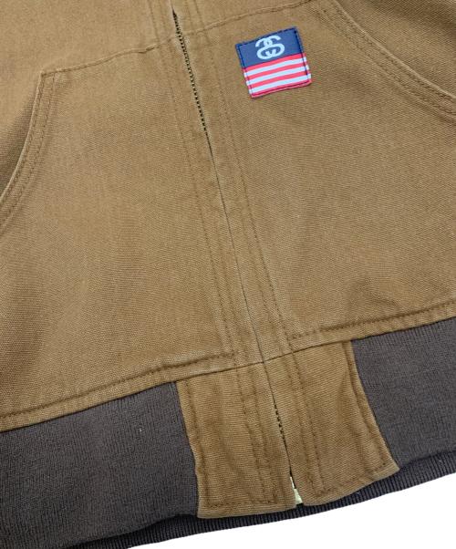 stussy（ステューシー）stussy (ステューシー) FUNKY FRESH GEAR DUCK WORK JACKET ブラウン サイズ:Lの古着・服飾アイテム