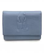 IO PELLEイオペレ）の古着「3つ折り財布」｜スカイブルー