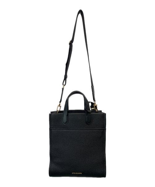 MICHAEL KORS（マイケル・コース）MICHAEL KORS (マイケル・コース) スクエアショルダーバッグ ブラックの古着・服飾アイテム