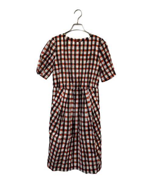 MACKINTOSH LONDON（マッキントッシュ ロンドン）MACKINTOSH LONDON (マッキントッシュ ロンドン) 半袖ワンピース ホワイト×レッド サイズ:38の古着・服飾アイテム