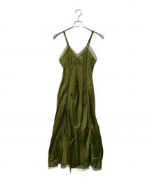 PERVERZE（パーバーズ）の古着「ノースリーブ・キャミソールワンピース」｜グリーン