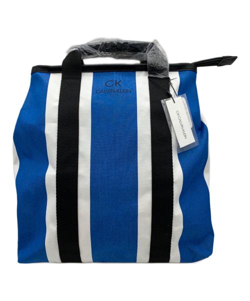 Calvin Klein（カルバンクライン）Calvin Klein (カルバンクライン) 2WAYバッグ ホワイト×ブルーの古着・服飾アイテム