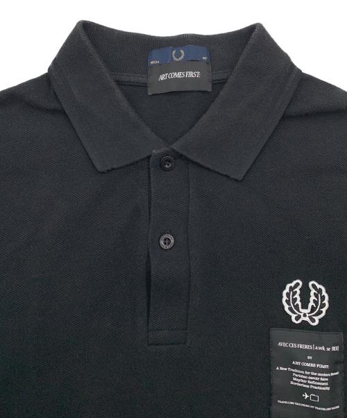 FRED PERRY（フレッドペリー）FRED PERRY (フレッドペリー) ART COMES FIRST (アートカムズファースト) ポロシャツ ブラック サイズ:38の古着・服飾アイテム