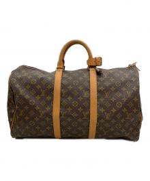 LOUIS VUITTON（ルイ ヴィトン）の古着「キーポル45 トラベルバッグ」｜ブラウン