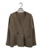 theory luxeセオリーリュクス）の古着「Vネックダブルニットジャケット」｜ブラウン