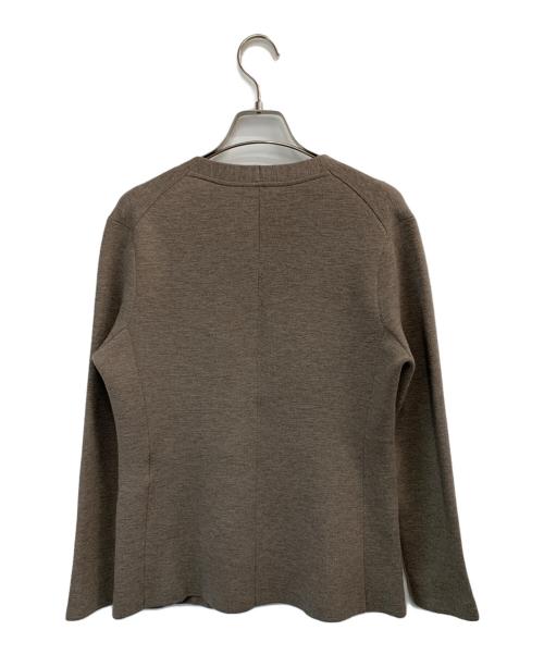 theory luxe（セオリーリュクス）theory luxe (セオリーリュクス) Vネックダブルニットジャケット ブラウン サイズ:38の古着・服飾アイテム