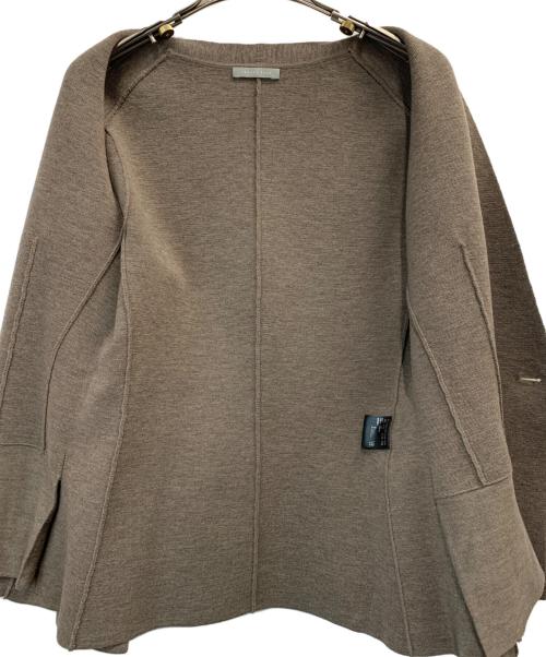 theory luxe（セオリーリュクス）theory luxe (セオリーリュクス) Vネックダブルニットジャケット ブラウン サイズ:38の古着・服飾アイテム