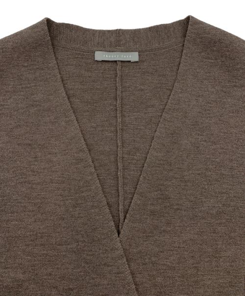 theory luxe（セオリーリュクス）theory luxe (セオリーリュクス) Vネックダブルニットジャケット ブラウン サイズ:38の古着・服飾アイテム