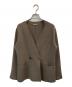 theory luxe（セオリーリュクス）の古着「Vネックダブルニットジャケット」｜ブラウン