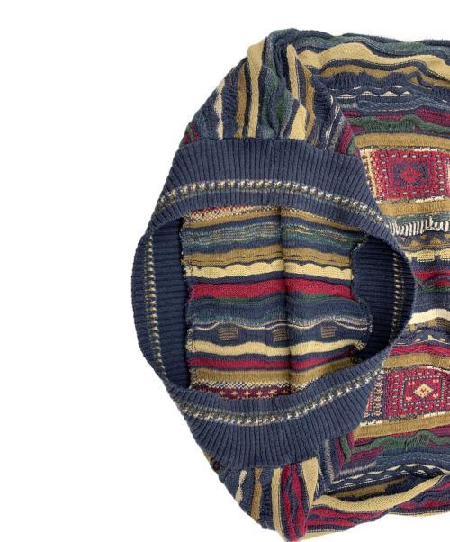 ROUNDTREE YORKE（ラウンドツリーヨーク）ROUNDTREE YORKE (ラウンドツリーヨーク) 3Dニット ネイビー サイズ:XXLの古着・服飾アイテム