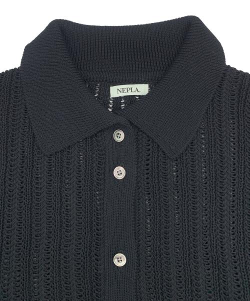 NEPLA（ネプラ）NEPLA (ネプラ) ニットポロシャツ ブラック サイズ:1(F)の古着・服飾アイテム