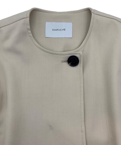 SIMPLICITE（シンプリシテ）SIMPLICITE (シンプリシテ) ノーカラーコート アイボリー サイズ:Freeの古着・服飾アイテム