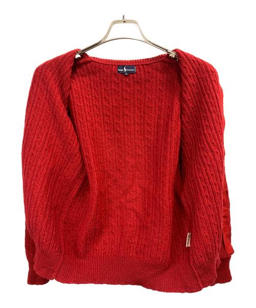 RALPH LAUREN（ラルフローレン）RALPH LAUREN (ラルフローレン) 厚手カーディガン レッド サイズ:Lの古着・服飾アイテム