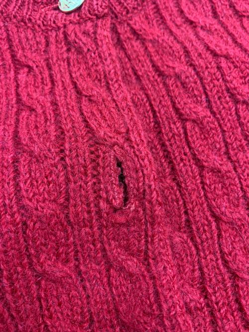 RALPH LAUREN（ラルフローレン）RALPH LAUREN (ラルフローレン) 厚手カーディガン レッド サイズ:Lの古着・服飾アイテム