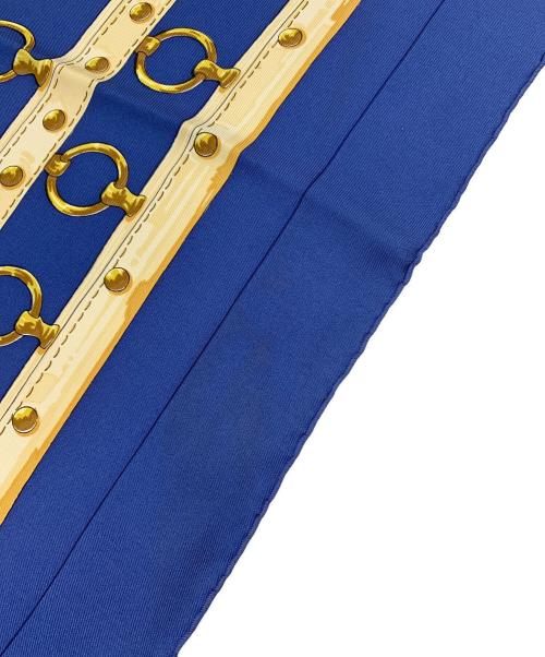 HERMES（エルメス）HERMES (エルメス) シルクスカーフ カレ90 AUX CHAMPS ネイビーの古着・服飾アイテム