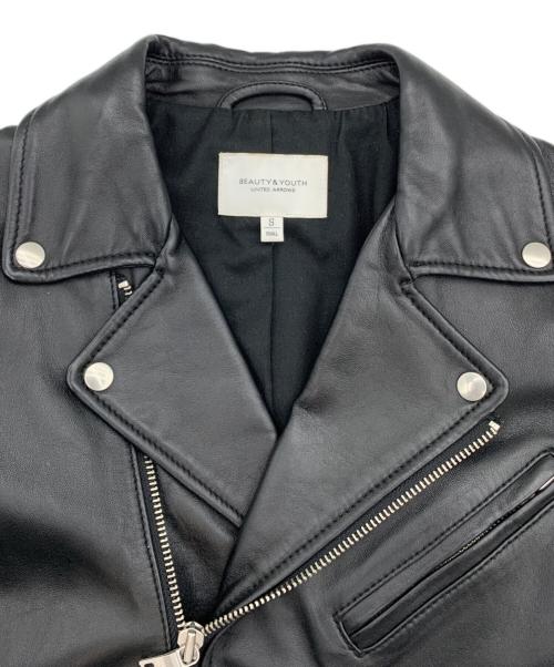 BEAUTY&YOUTH（ビューティーアンドユース）BEAUTY&YOUTH (ビューティーアンドユース) BY シープレザーライダース ブラック サイズ:Sの古着・服飾アイテム