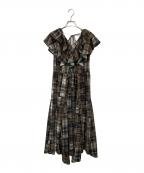 riendaリエンダ）の古着「シアーパターンイレヘムワンピ」｜ブラウン