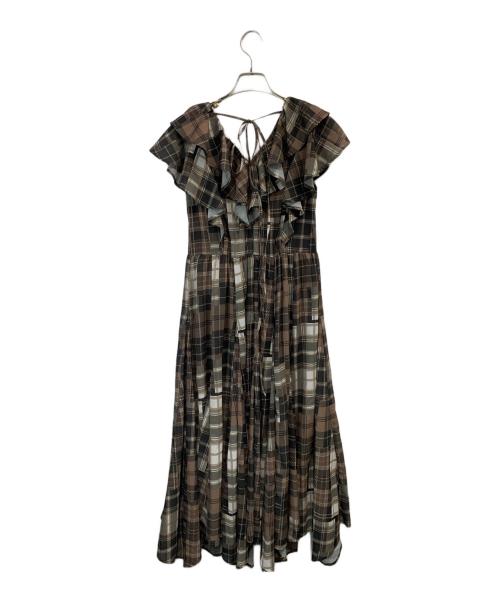 rienda（リエンダ）rienda (リエンダ) シアーパターンイレヘムワンピ ブラウン サイズ:Sの古着・服飾アイテム