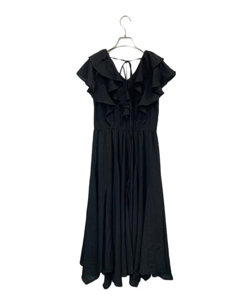 rienda（リエンダ）rienda (リエンダ) シアーパターンイレヘムワンピ ブラック サイズ:Ｍの古着・服飾アイテム