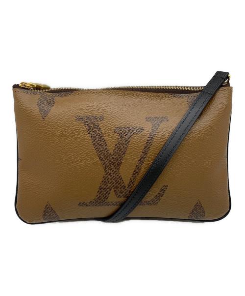 LOUIS VUITTON（ルイ ヴィトン）LOUIS VUITTON (ルイ ヴィトン) ポシェット・ドゥーブルジップ ブラウンの古着・服飾アイテム