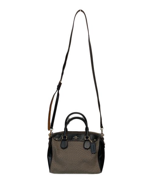 COACH（コーチ）COACH (コーチ) 2WAYバッグ ブラック×ブラウンの古着・服飾アイテム