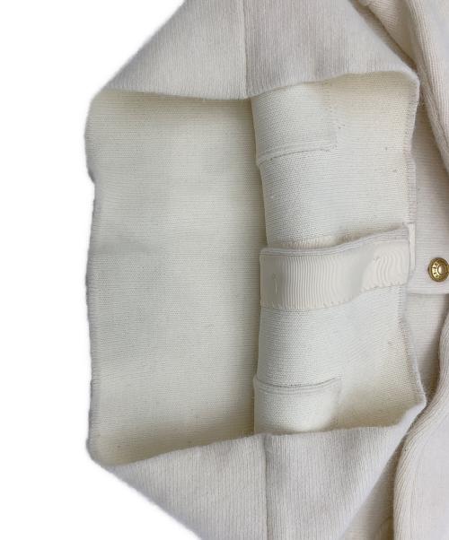 anuana（アニュアンス）anuana (アニュアンス) ラクーンブレンドノーカラーニットジャケット アイボリー サイズ:Fの古着・服飾アイテム