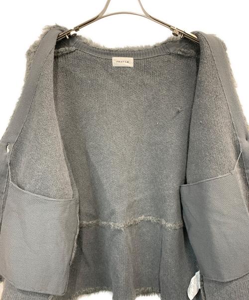 FRAY ID（フレイ アイディー）FRAY ID (フレイ アイディー) ダブルフェイスシャギーカーディガン グレー サイズ:Fの古着・服飾アイテム