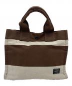 HEAD PORTERヘッドポーター）の古着「ハンドバッグ」｜ブラウン×ベージュ