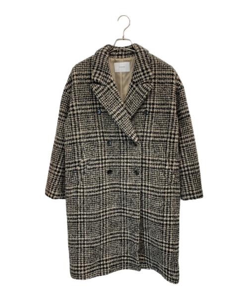 FRAMeWORK（フレームワーク）FRAMeWORK (フレームワーク) ループツィードチェックコート ブラウン×ブラック サイズ:36の古着・服飾アイテム