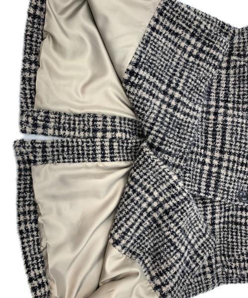 FRAMeWORK（フレームワーク）FRAMeWORK (フレームワーク) ループツィードチェックコート ブラウン×ブラック サイズ:36の古着・服飾アイテム