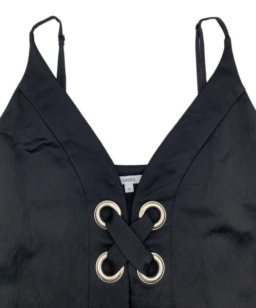 UN3D.（アンスリード）UN3D. (アンスリード) キャミソールワンピース ブラック サイズ:36の古着・服飾アイテム