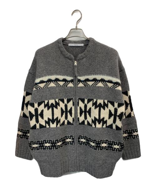 FRAMeWORK（フレームワーク）FRAMeWORK (フレームワーク) ジャガードZIPカーディガン グレー サイズ:記載なしの古着・服飾アイテム