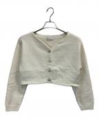 CELFORDセルフォード）の古着「クロップドビジューカーデ」｜ホワイト