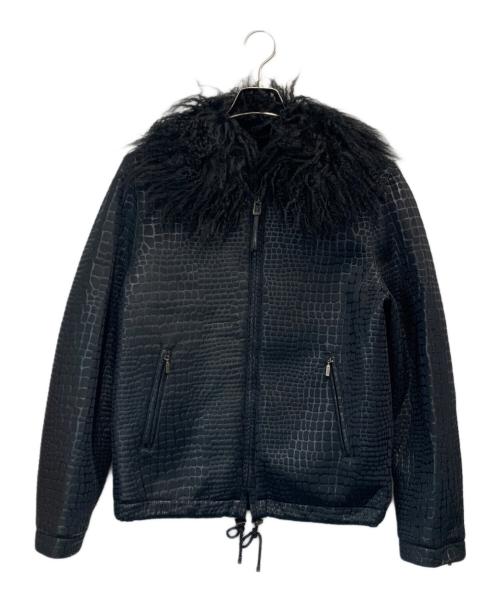 GIANFRANCO FERRE（ジャンフランコフェレ）GIANFRANCO FERRE (ジャンフランコフェレ) ジップアップジャケット ブラック サイズ:44の古着・服飾アイテム