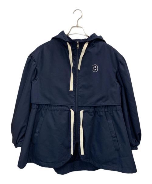 BORDERS at BALCONY（ボーダーズアットバルコニー）BORDERS at BALCONY (ボーダーズアットバルコニー) ボリュームスリーブ ライナー付き ショートコート ネイビー サイズ:36の古着・服飾アイテム