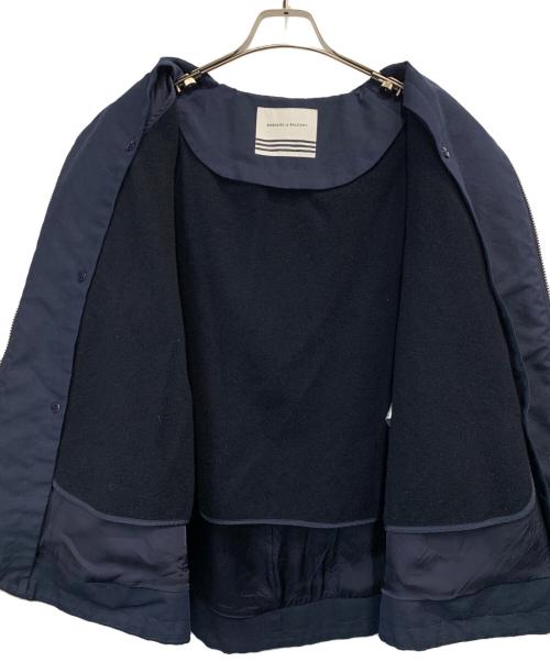 BORDERS at BALCONY（ボーダーズアットバルコニー）BORDERS at BALCONY (ボーダーズアットバルコニー) ボリュームスリーブ ライナー付き ショートコート ネイビー サイズ:36の古着・服飾アイテム