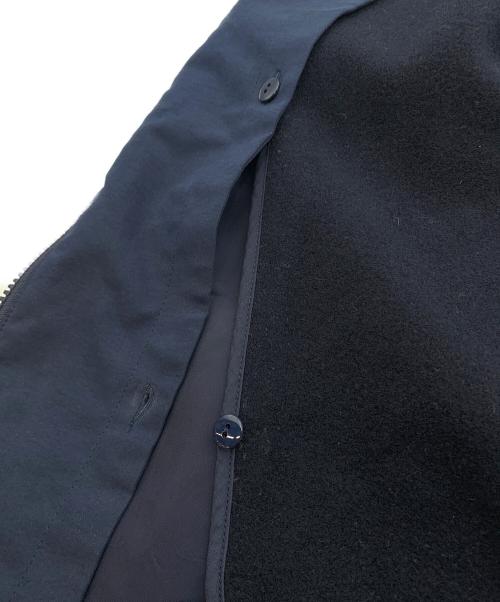 BORDERS at BALCONY（ボーダーズアットバルコニー）BORDERS at BALCONY (ボーダーズアットバルコニー) ボリュームスリーブ ライナー付き ショートコート ネイビー サイズ:36の古着・服飾アイテム