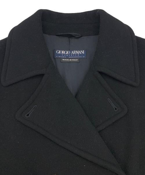 GIORGIO ARMANI（ジョルジョアルマーニ）GIORGIO ARMANI (ジョルジョアルマーニ) Pコート ブラック サイズ:42の古着・服飾アイテム