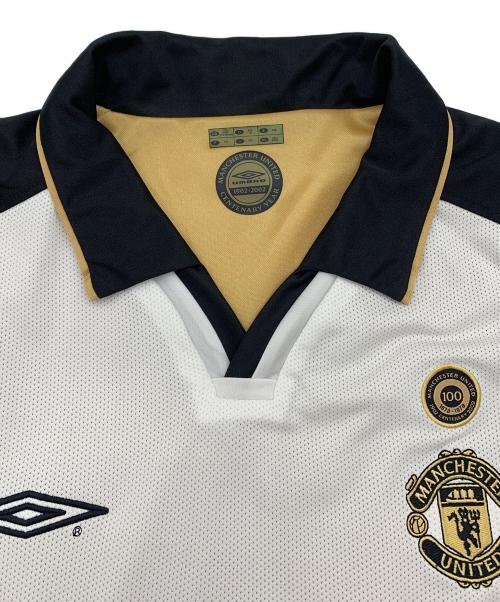 UMBRO（アンブロ）UMBRO (アンブロ) マンチェスターユナイテッド 100周年記念ユニフォーム ブラック×ホワイト サイズ:XXLの古着・服飾アイテム