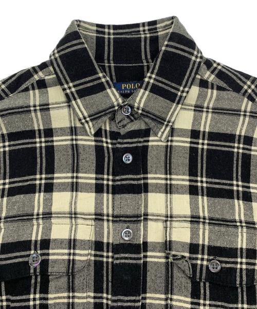 POLO RALPH LAUREN（ポロ・ラルフローレン）POLO RALPH LAUREN (ポロ・ラルフローレン) 長袖ワンピース ブラック×ベージュの古着・服飾アイテム