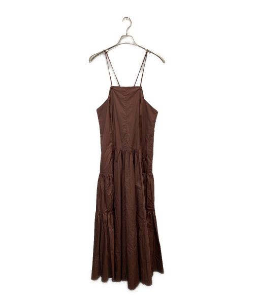 FRAY ID（フレイ アイディー）FRAY ID (フレイ アイディー) ノースリーブ・キャミソールワンピース ブラウン サイズ:Fの古着・服飾アイテム