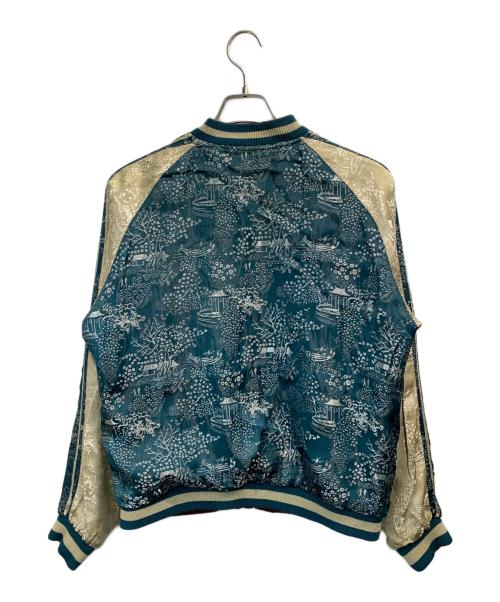 百花繚乱（ヒャッカリョウラン）百花繚乱 (ヒャッカリョウラン) スカジャン グリーン×レッド サイズ:Mの古着・服飾アイテム