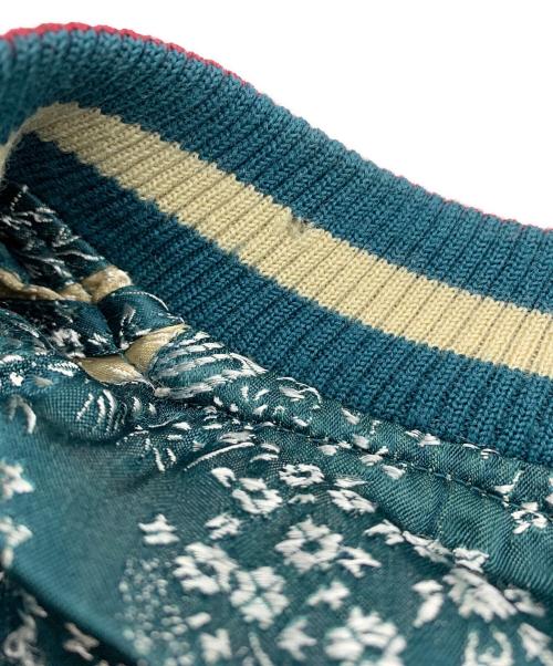 百花繚乱（ヒャッカリョウラン）百花繚乱 (ヒャッカリョウラン) スカジャン グリーン×レッド サイズ:Mの古着・服飾アイテム