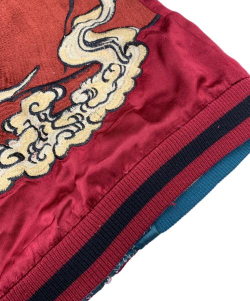 百花繚乱（ヒャッカリョウラン）百花繚乱 (ヒャッカリョウラン) スカジャン グリーン×レッド サイズ:Mの古着・服飾アイテム