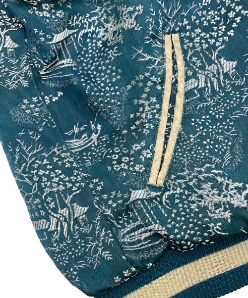 百花繚乱（ヒャッカリョウラン）百花繚乱 (ヒャッカリョウラン) スカジャン グリーン×レッド サイズ:Mの古着・服飾アイテム