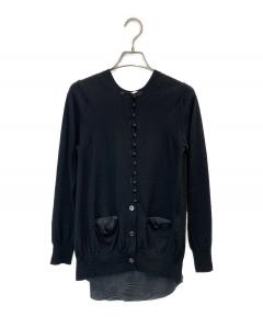 【希少】sacai luck 切替カーディガン 異素材ドッキング ウール 春 希少】sacai luck 切替カーディガン 異素材ドッキング ウール 春