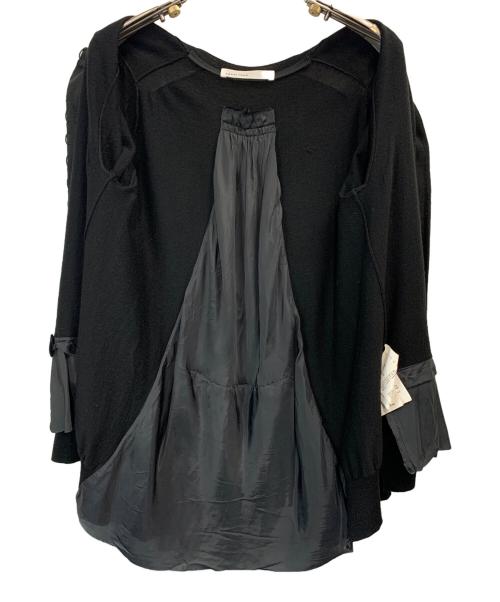 sacai luck（サカイラック）sacai luck (サカイラック) ドッキング ニットカーディガン ブラック サイズ:2の古着・服飾アイテム