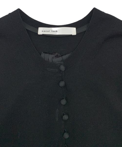 sacai luck（サカイラック）sacai luck (サカイラック) ドッキング ニットカーディガン ブラック サイズ:2の古着・服飾アイテム