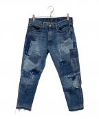 POLO RALPH LAURENポロ・ラルフローレン）の古着「パッチワークデニムパンツ」｜インディゴ