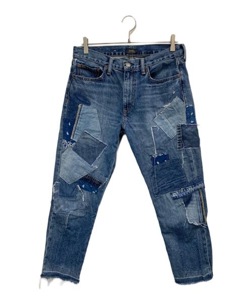 POLO RALPH LAUREN（ポロ・ラルフローレン）POLO RALPH LAUREN (ポロ・ラルフローレン) パッチワークデニムパンツ インディゴ サイズ:28の古着・服飾アイテム